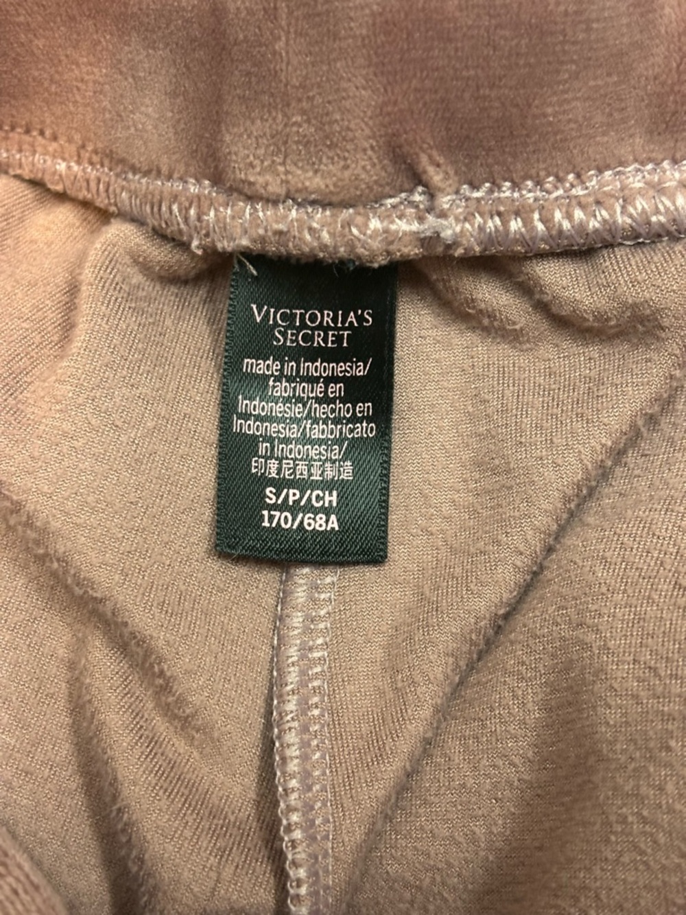Victoria’s Secret Velour Tracksuit Dusty Rose Rhinestone Stripe Jogger Set S M - Picture 11 of 16